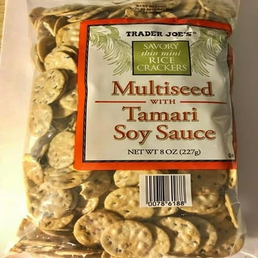 Tjs Savory Thin Mini Rice Crackers Multi-Seed With Tamari Soy Sauce Gluten Free 8Oz Pack Packaging May Vary - Pack of 2