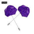 thumbnail image 3 of Uxcell 12 Pcs Groom Boutonnieres Rose Boutonnieres Pins for Men Wedding Ceremony Formal Party, Dark Purple, 3 of 5