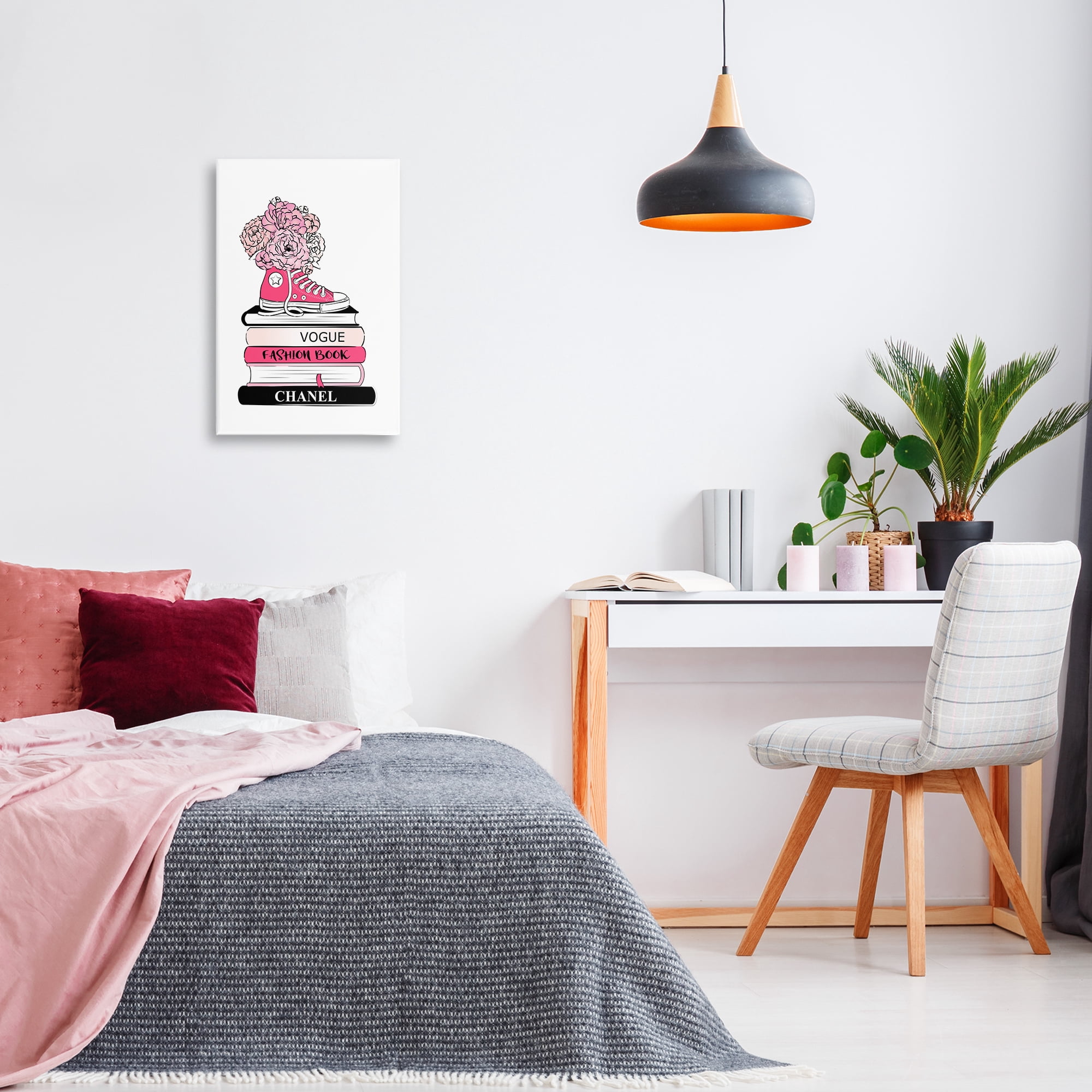 Stupell Industries Sporty Sneaker Bookstack Beauty & Fashion Painting Gallery Wrapped Canvas Art Print Wall Art, 16 x 24