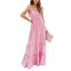 thumbnail image 3 of Txlixc Mujeres Verano Maxi Vestido Adultos Sexy Sin Mangas Tie-up Spaghetti Straps Rayas Vestido de Una Pieza Vacaciones Txlixc  Estilo de ocio, 3 of 9