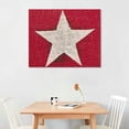 thumbnail image 2 of Orinice Flag Star Red Fine Art Aesthetic Poster & Print Wall Painting for Home Office Decor, Ready to Hang Canvas Living Room Bedroom Wall Art 20x16in, 2 of 6