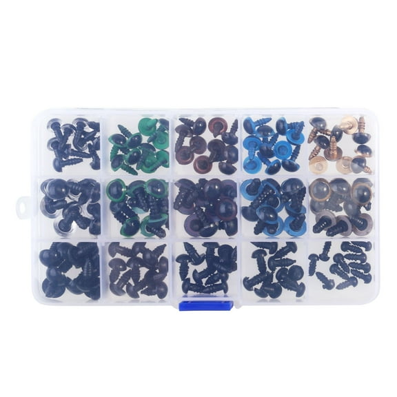 WHAMVOX 150pcs 6 to 12mm Plastic Safety Eyes Plastic Eyes with Safety and Washers for Doll / Puppet / Plush Animal