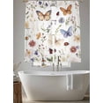 thumbnail image 6 of Spring Pastoral Botanical Semi Sheer Curtains 72 Inch Length 2 Panels Set, Farmhouse Butterfly Floral Sheer Kitchen Curtain Privacy Voile Window Curtain for Living Room Bedroom Rod Pocket Drapes, 6 of 7