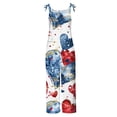 thumbnail image 5 of BangWanChi Womens Jumpsuits Overalls Wide Leg Casual Women Ladies Bee FestivalPrinted Summer Sleeveless Backless Loose Long Playsuits Rompers Jumpsuit, 5 of 5