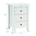 thumbnail image 2 of Costway Table de Chevet Moderne avec Tiroirs Rangement Chambre Blanc, 2 of 10