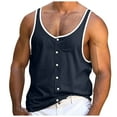 thumbnail image 3 of Afdoent Mens Tank Tops Summer Men's Solid Color Beach Tank Top With False Buttons Fashion, 3 of 5