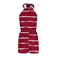thumbnail image 5 of Lcziwo Shorts Romper for Women Casual Lace Up Halter Neck Backless Overalls Elastic Waist Pockets Striped Summer Jumpsuits 2026 Red,L, 5 of 7