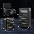 thumbnail image 3 of Gymax Coffre à Outils Roulant en Acier Armoire de Rangement pour Outils à 5 Tiroirs avec Trous de Suspension, 3 of 10