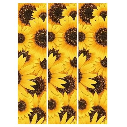 Sunflower Pattern Edible Image Cake Strips By TNCT - 3 Pre-Cut Strips 2.6″ x 10.5″