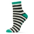 thumbnail image 3 of MeMoi Colorblock Fuzzy Non-Skid Socks with Aloe - Womens - Female, One Size, Fuchsia, 3 of 11
