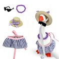 thumbnail image 2 of 7-Inch Desktop Goose Country Style Pearl Necklace Outfit Set – Mini Figurine for Office Desk, Polyester, 2 of 6