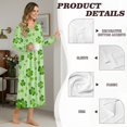 thumbnail image 6 of Xoenoiee Green Shamrock Heart Print Women's Long Sleeve Nightdress St. Patrick's Day Full Length Soft Sleepwear with Button Comfortable Lounge Wear Nightgown, 3XL, 6 of 7