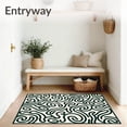 thumbnail image 3 of ODIKA 5'x7' Machine Washable Non-Slip Area Rug, Enchanting Swirl Mosaic Abstract Artistic Fancy Exquisite High Traffic Rug, Black, 579486, 3 of 7