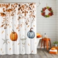 thumbnail image 2 of Thanksgiving Pumpkins Shower Curtains for Bathroom, Eucalyptus Leaves Starfish Jellyfish Waterproof Fabric Shower Curtain for Bathroom Bathtub Decoration, Machine Washable, 72"x72", 2 of 9