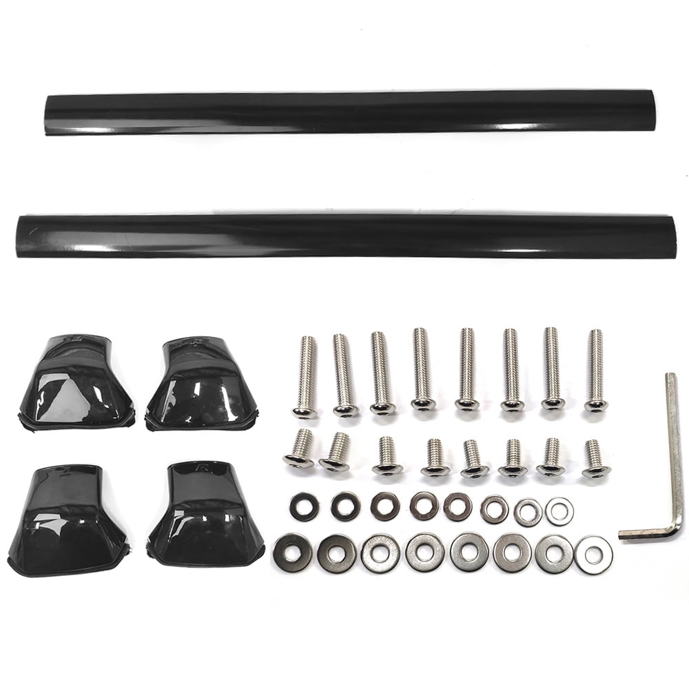 Ikon Motorsports Compatible with 12-16 Honda CRV OE Factory Style Roof Rack Cross Bar Black Polish 2Pc