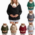 thumbnail image 4 of NOLDARES Maternity Coat Women's Kangaroo Sweatshirt for Mom and Baby Carrier Maternity Coat Fleece Jacket 3-In-1 Thicken Fleece Jacket,Zip Panels,Clothing(Q401-Green), 4 of 9