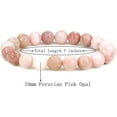 thumbnail image 2 of Angelstones Natural Peruvian Pink Opal Genuine Semi-Precious Gemstones Healing 10mm Beaded Stretch Bracelet 7" Unisex, 2 of 3