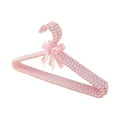thumbnail image 1 of Inteprter 5 perchas de perlas para pantalones largos, elegante organizador para la colección de ropa de adultos, con lazo de perlas. Almacenamiento y organización del hogar Percha rosa, 1 of 6
