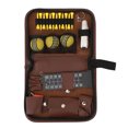 thumbnail image 2 of 6 in 1 Golf Accessory Bag PU Leather Large Capacity Brown Classic Golf Essentials Storage Case, 2 of 7