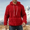 thumbnail image 5 of gbyLJF Men's Fuzzy Hoodie Fleece Long Sleeve Hooded Pullover Sweaters Warm Winter Solid Color Soft Comfy Sweatshirts with Pocket, 5 of 7