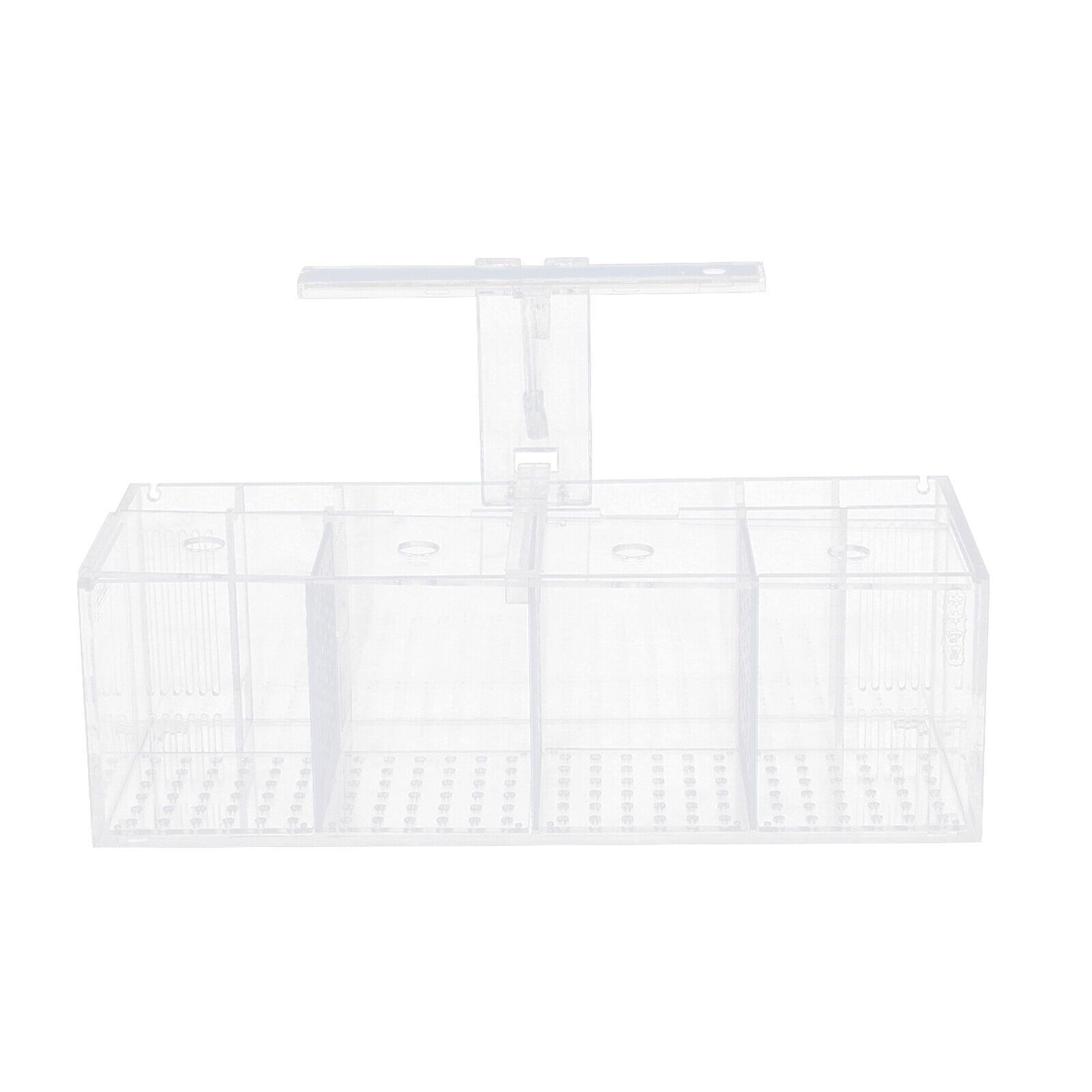Miumaeov Acrylic Aquarium Tank Betta Fish Tank Transparent 4 Grid Fishes Tank with LED Lights