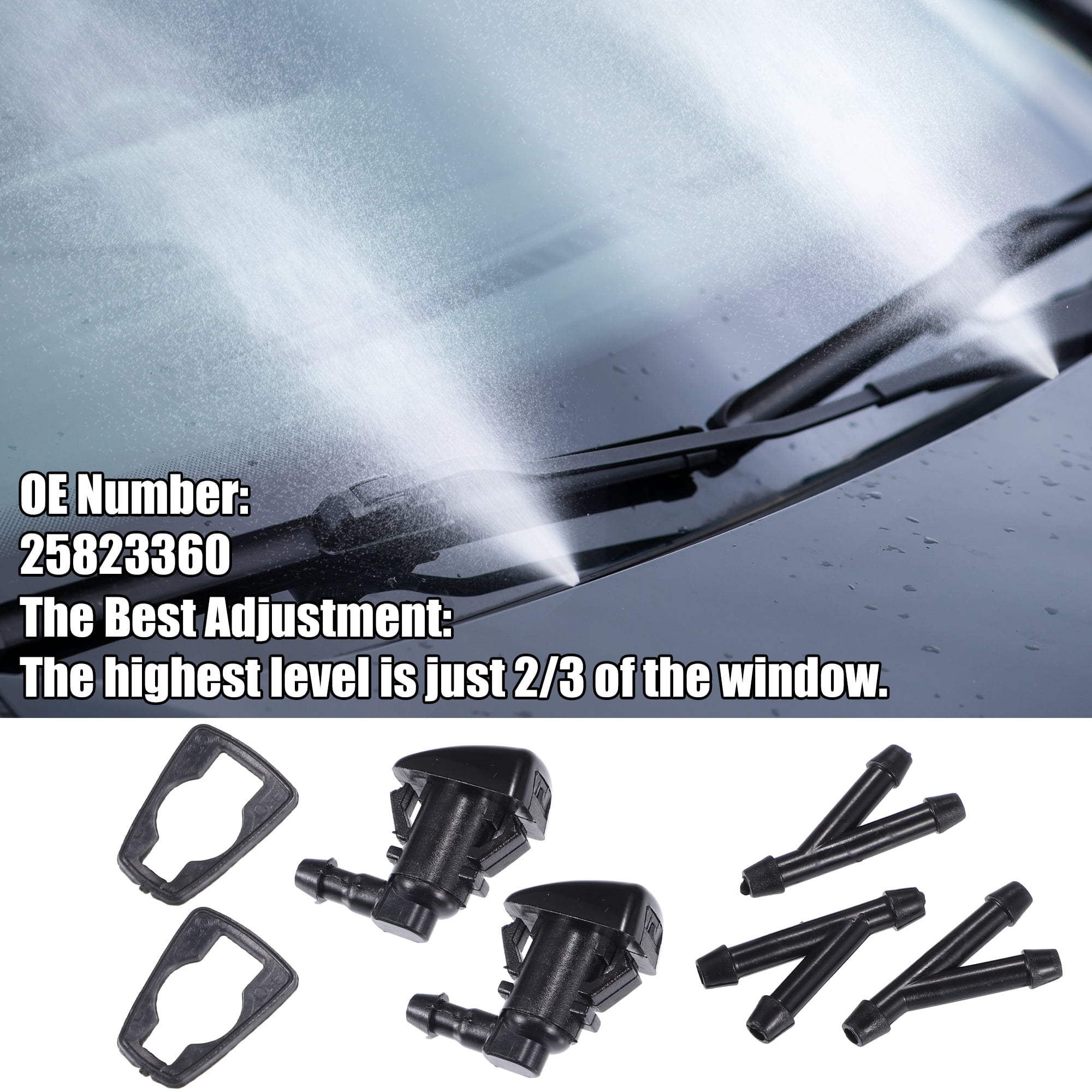 Unique Bargains 1 Set Windshield Washer Water Nozzle for Chevrolet
