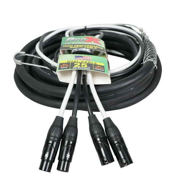ProX XC-DXLR25 25' Balanced Dual XLR-M to XLR-F High Performance Audio Cable