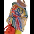 thumbnail image 2 of Suéter de Larga para Mujer, Otoño, Color Block, Cuello Redondo, Tejido, Tops Casuales de Moda. Color S, 2 of 6