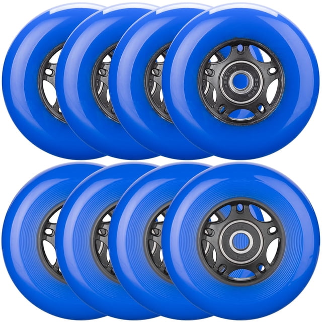 WHEELCOME Ruedas de patín en línea para exteriores e interiores, ruedas de patín de ruedas 85a, ruedas de hockey sobre ruedas con rodamientos ABEC-9 para reparación de equipaje de scooter, 64 mm, 70 m
