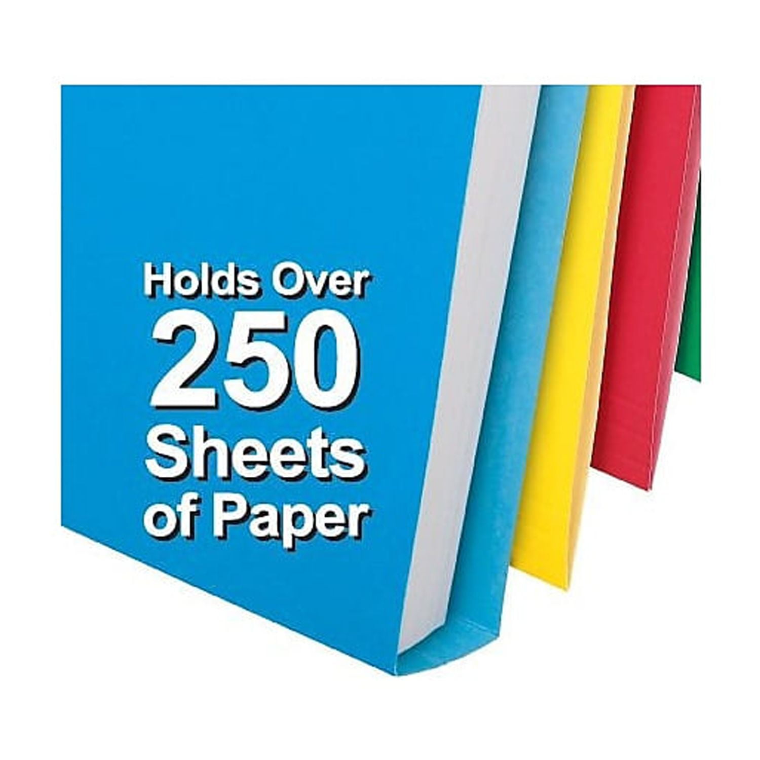 Pendaflex 54460EE 1/3-Cut Tabs: Assorted Letter Size Double Stuff File Folders - Assorted Colors (50/Pack)