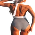 thumbnail image 2 of Maillot de Bain une Pièce Femme Imprimé Floral Monokini Rétro Plongeant Profond Taille Haute, 2 of 2