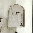 thumbnail image 2 of Matte Black Metal Corner Medicine Cabinet, 18x24 Inch Arched Mirror Bath Storage with Adjustable Shelves for Small Bathroom, 2 of 10