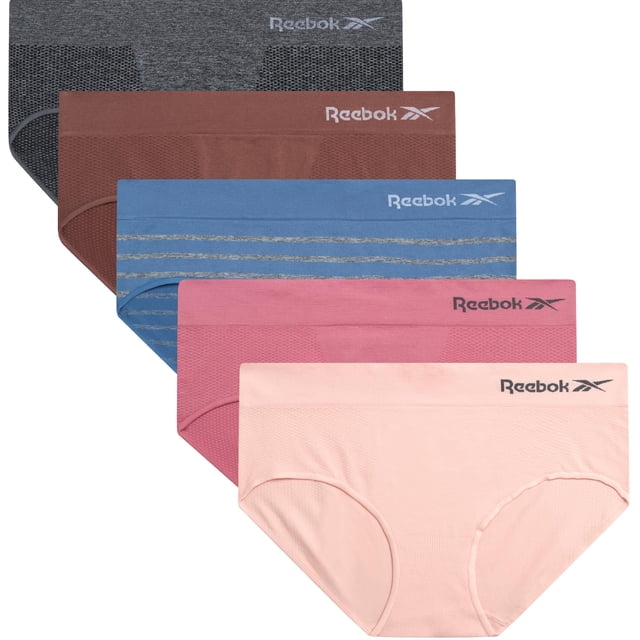 Pack de 5 bombachas hipster sin costuras Reebok para mujer, talle M