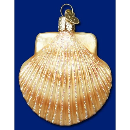 Old World Christmas Clam Shell Beach Glass Ornament 12179 Decoration FREE (Best Shelling Beaches In The World)