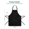 thumbnail image 4 of 12 paquetes de delantales de cocina con 2 bolsillos, delantales de cocina ajustables para el hogar para mujeres y hombres (poliéster negro), 4 of 4