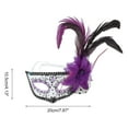 thumbnail image 2 of Unique Bargains 1 Pc Feather King Half Face Party Mask for Masquerade Party Purple, 2 of 5