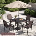thumbnail image 2 of 37" Square Metal Patio Dining Table for 4, Black with 3-Size Umbrella Hole & Anti-Slip Pads  CY, 2 of 9