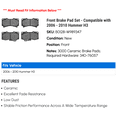 thumbnail image 2 of Front Brake Pad Set - Compatible with 2006 - 2010 Hummer H3 2007 2008 2009, 2 of 2