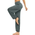 thumbnail image 3 of Gibobby Pantalon yoga mujer Moda para mujer Fitness Deportes Pantalones casuales Yoga Pantalones atléticos sueltos(Gris oscuro,XL), 3 of 5
