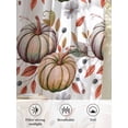 thumbnail image 5 of Sheer Curtains 54 inches Long 2 Panels Set Fall Theme Watercolor Pumpkin Fallen Leaves Tiers Sheers Rod Pocket Small Window Short Curtains for Kitchen Cafe, Each 52" W x 54" L, 5 of 7