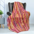 thumbnail image 4 of Modern Soft Flannel Fleece Throw Blanket, Vivid Vibrant Pink and Orange Toned Colored Image in Stripes Lines Shaped Print, Cozy Plush for Indoor and Outdoor Use, 50" x 70", Multicolor, by Ambesonne, 4 of 5