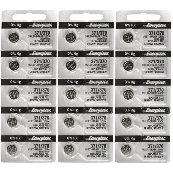 Energizer 371 or 370 Button Cell Silver Oxide SR920SW 15 Watch Batteries