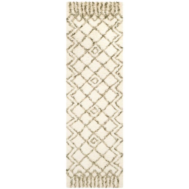 Safavieh Casablanca Shag 9' X 12' Hand Tufted Rug in Ivory and Green