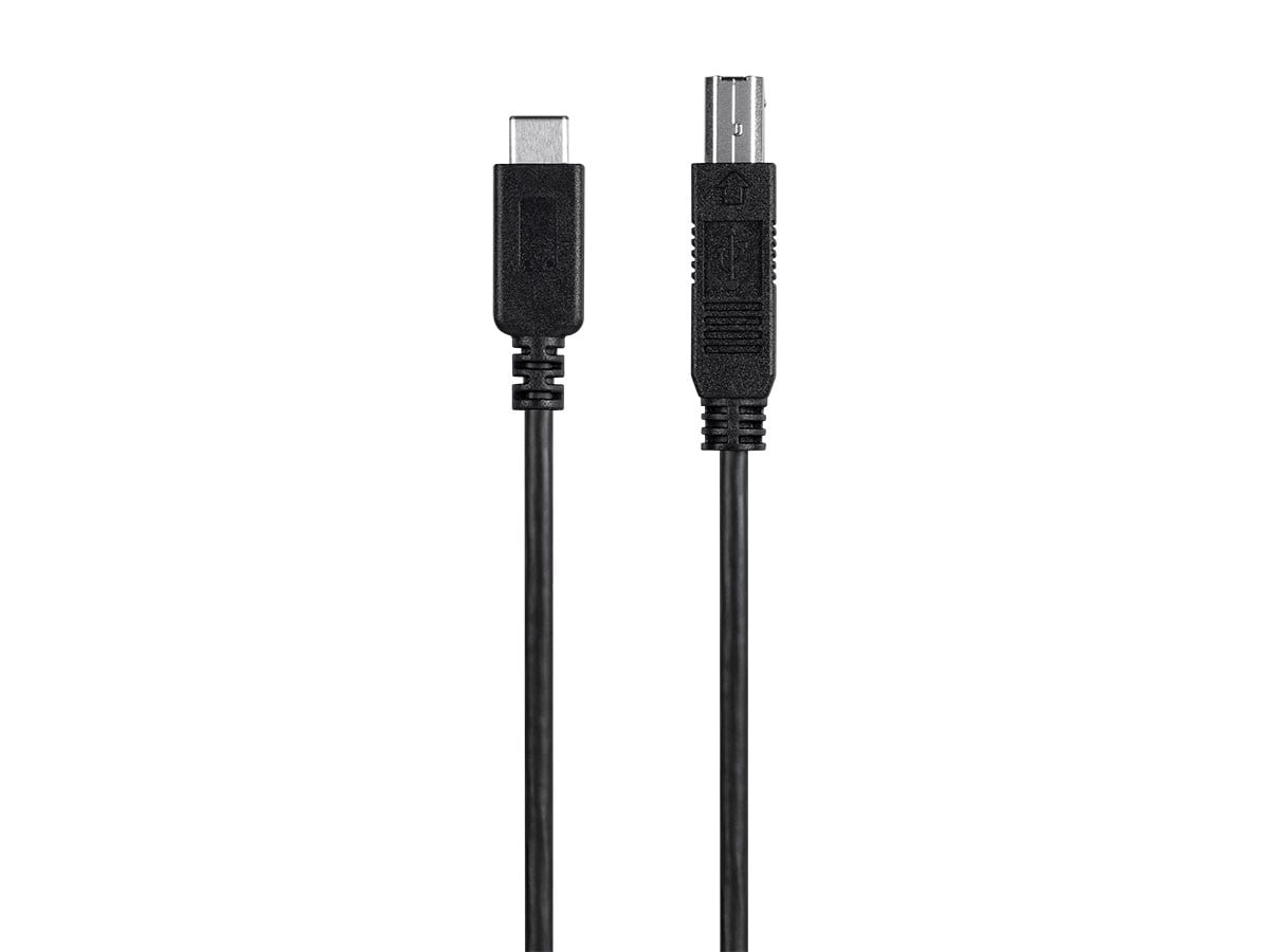 Monoprice 2.0 USB-C to USB B Printer Cable 480 Mbps 6.6ft black