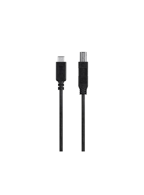 Monoprice 2.0 USB-C to USB B Printer Cable 480 Mbps 6.6ft black