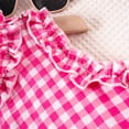 thumbnail image 6 of KPOPLK Toddler Baby Girl Clothes Sleeveless Plaid Ruffle Tanks Tops and Long Pants Summer Cute Outfit(Hot Pink&2,18-24 Months), 6 of 9