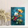 thumbnail image 2 of Autumn Three Flower Canvas Wall Art, Fall Leaf Oil Painting, Seasonal Home Wall Decor, 2 of 8