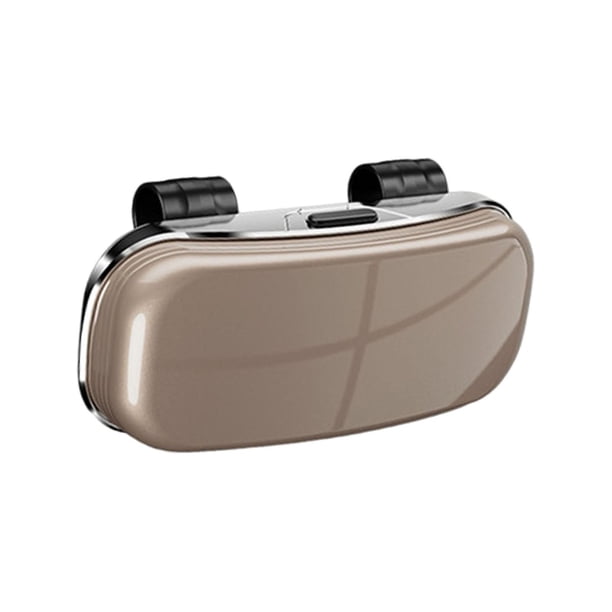 Estuche para gafas de sol para visera de coche, organizador universal resistente y portátil para guardar gafas de sol, para hombre y mujer. Marrón