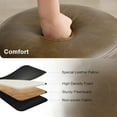 thumbnail image 4 of 16.5 inch PU Leather Small Round Storage Ottoman, Modern Upholstered Ottoman with Soft Padded Seat, Chic Round Vanity Foot Stool with Removable Lid,Coffee, 4 of 15