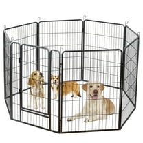 HomGarden 8 Panels 27.5"W x 40"HMetal Dog Playpen Large Puppy Exercise Pen Dog Fence W/Doors